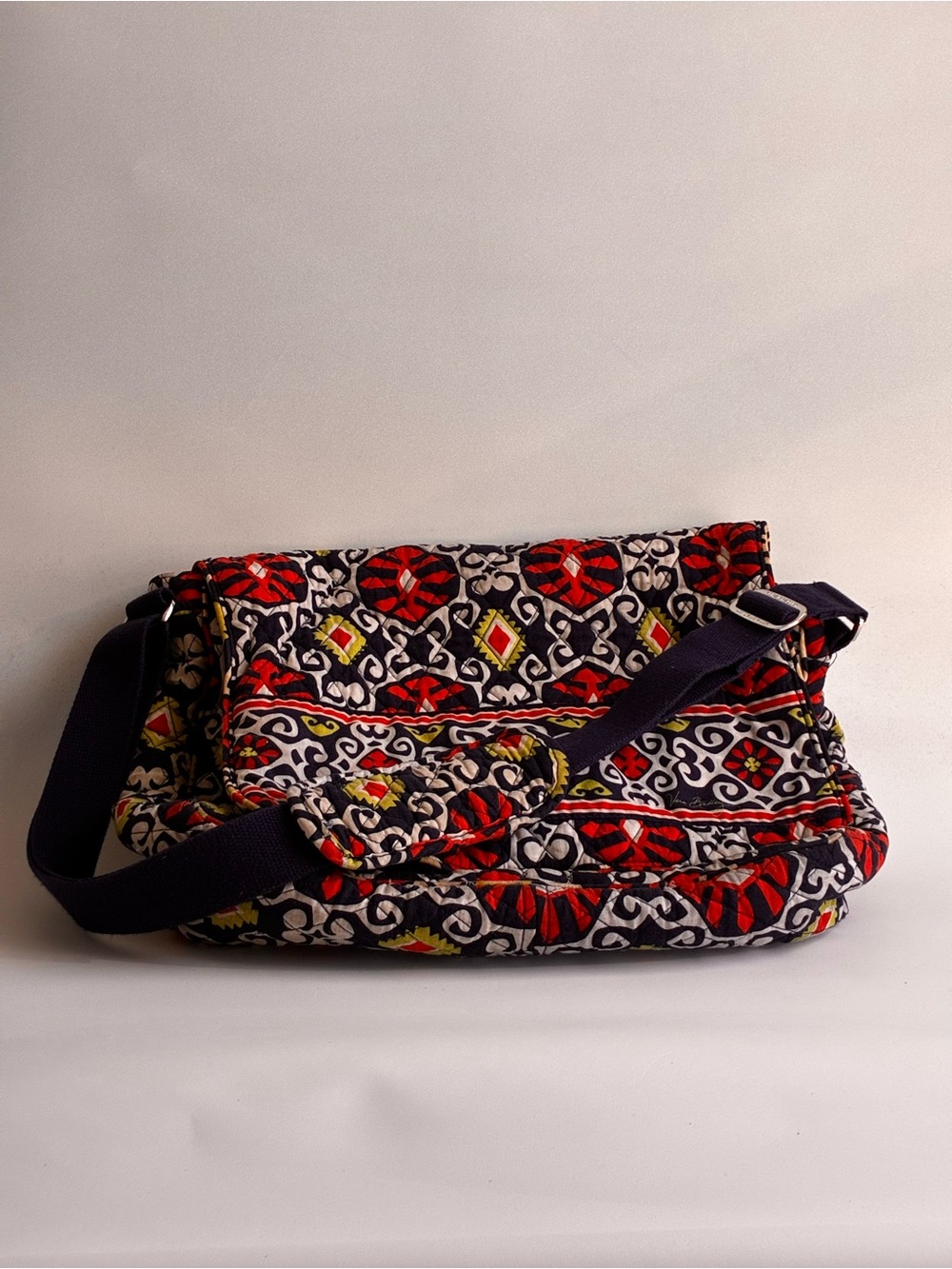 Vera Bradley Navy, Red & Yellow Quilted Crossbody Bag